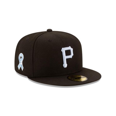 Black Pittsburgh Pirates Hat - New Era MLB Father's Day 59FIFTY Fitted Caps USA4852960